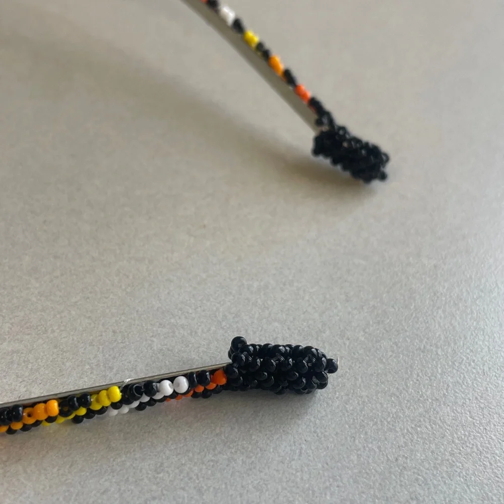 Beaded‎ Butterfly Headband - Yellow, Orange, White and Black